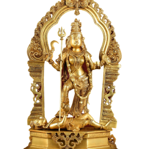 Pure Brass Superfine Handcrafted Goddess Kali Statue - 22" Golden Hues | Invoke Fierce Compassion | Bhadra Kali Divine Presence | Antique Gold Tone